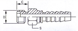 M型国标公制外螺纹平面带O型圈